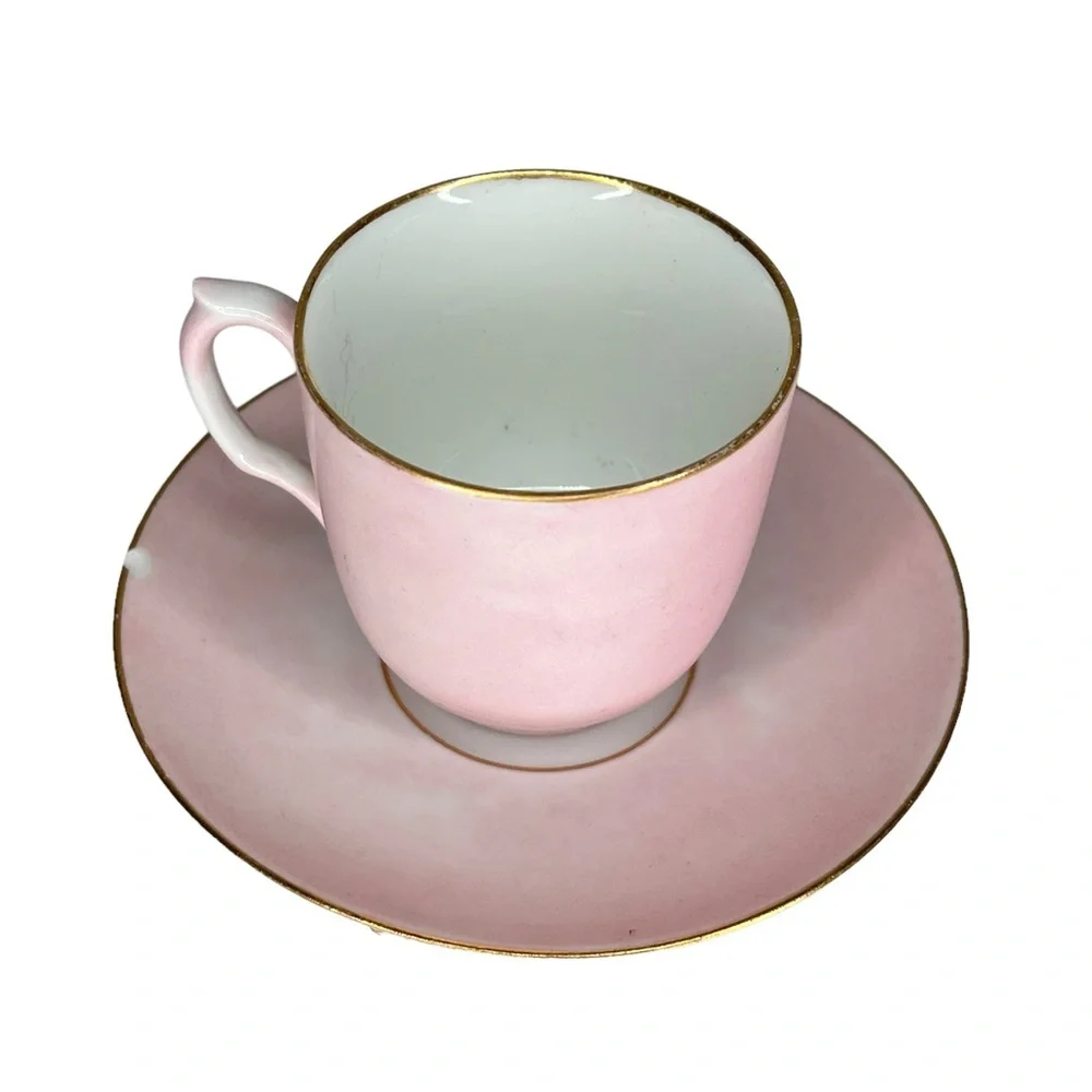 Vintage Haviland‎ China Pink Cup & Saucer as is
